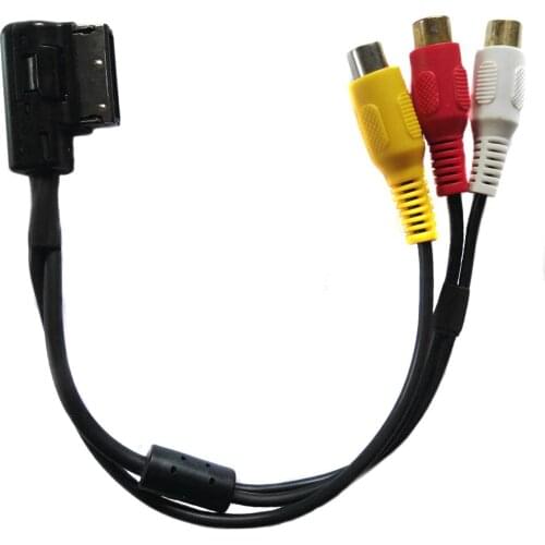 3RCA 3 Rca tv av Audio Aux Video Input Cables line For AMI Interface A4 A5 A6 A7 A8 Q5 S5 Q7 Tiguan CC Golf Passat