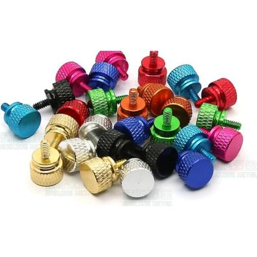 4pcs M3 Aluminum alloy Hand twist anodizing Colored screws Chassis upgrade DIY decorative screw 6mm length