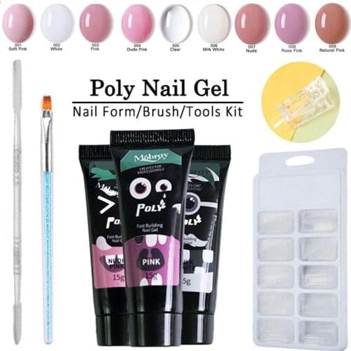 5pc/set Jelly Poly Extension Gel for nail extension 15ml Fast Building UV Nail Gel For french Art Tips Manicure set