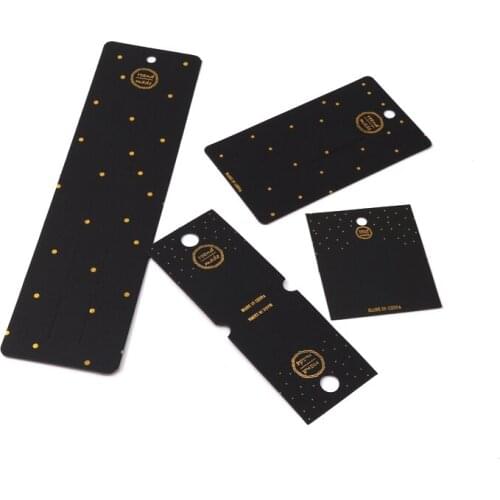 6.5x24cm Long Stripes Paper Jewelry Hair Clip Cards 50Pcs/Lot Golden Dots Hair Claws Packaging Card Handmade Wholesale