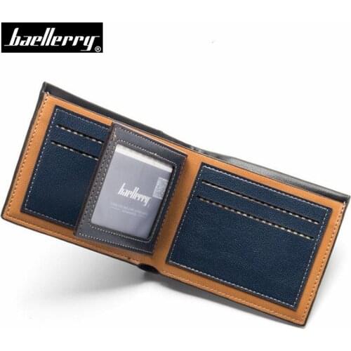 Baellerry New Short Wallet Men Fashion Soft Leather Men wallets with coin pocket Casual Male purse Card holder Multi-function
