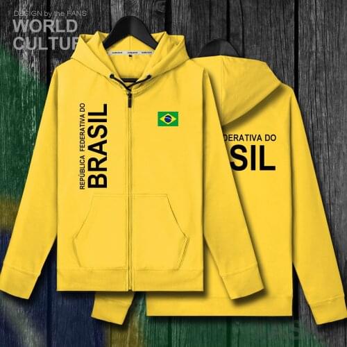 Brazil Brasil BRA Brazilian BR men zipper fleeces hoodies winter jerseys men jackets and nation clothes country sweatshirt coat