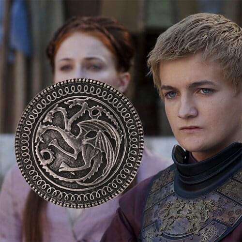 Three Heads Dragon Brooch Song Of Ice And Fire Vintage Monster Daenerys Jon Stark House Badge Pin Vintage Jewelry Men Wholesale