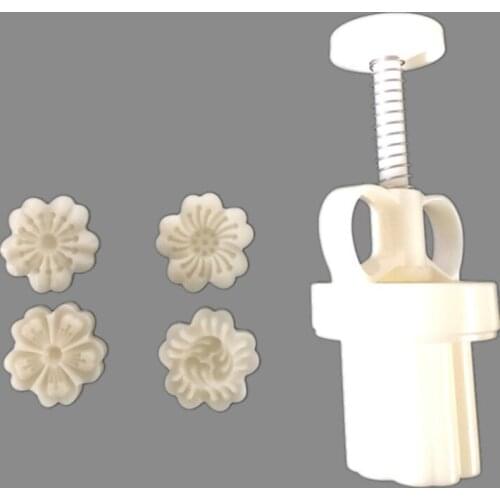 C5AD Mooncake Mold 25g Cherry Blossoms Stamp Cake Cookie Mould Cutter Hand Pressure