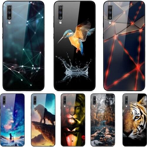 Tempered Glass Phone Case For Samsung Galaxy A70 A50 A30 A20 A10 Case Cover Bumper For Samsung Galaxy S10 S10E S10 Plus Case Bag
