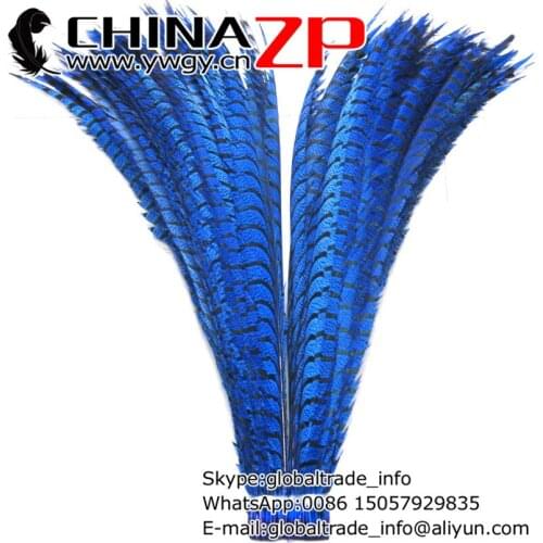 Exporting from CHINAZP Factory 50pcs/lot 90~100cm Length Top Quality Blue Dyed Lady Amherst Center Tail Feathers