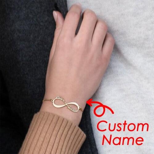 EManco Customized 4 Name Bracelet for women Gold Personalized Letter 316L Stainless Steel Jewelry Gift Support Dropshipping
