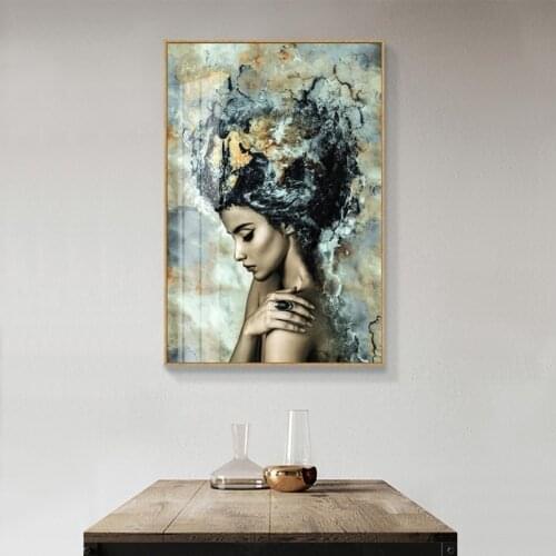 Modern Marble Girl Canvas Paintings Posters and Prints Wall Art Picture for Living Room Home Decoration