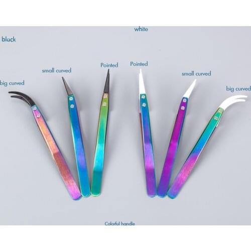 Stainless Steel Tweezers Pointed Curved Tip Ceramic Tweezers High Temperature Resistant Tweezers for for Electronics, Soldering