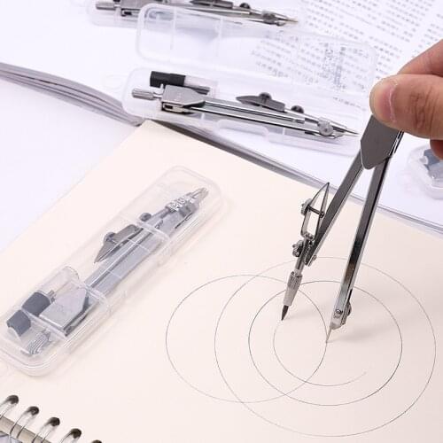 Stainless Steel Drawing Compass Math Geometry Tools for Circles School Supplies for Student Stationery