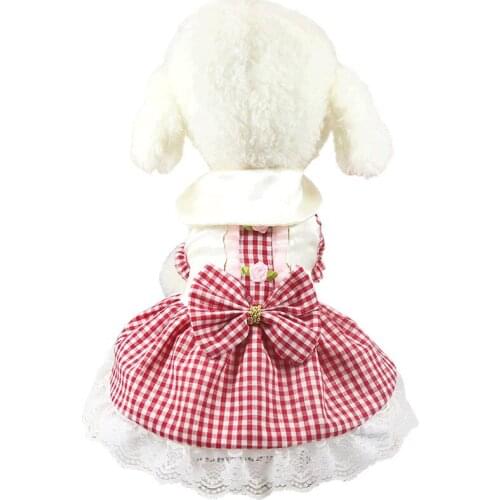 Summer Pet Clothes Cat Dog Princess Lace Dresses For Small Dogs Kitten Bowknot Dresses Pug Chihuahua Pomeranian Pets Supplies