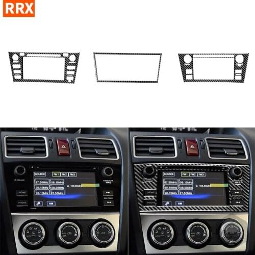 For Subaru Impreza WRX STI XV Crosstrek 2015 2016 2017 Carbon Fiber Multimedia Navigation Frame Trim Stickers Car Accessories