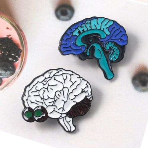 RJ Anatomical Brain Brooches Medical Human Organs Brooch Neurology Heart Lung Badge Pins For Men Lady Doctor Nurse Gifts Jewelry