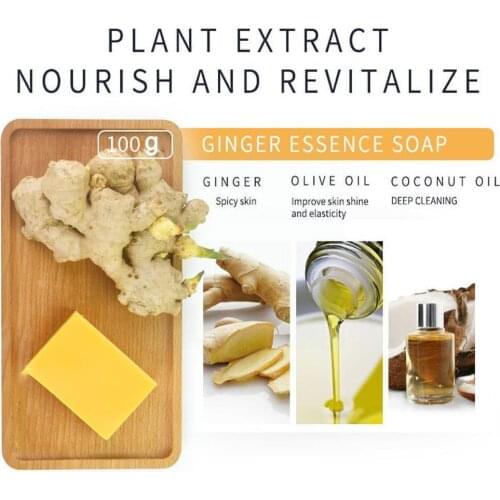 Ginger Essential Oil Soap Hair Shampoo Deep Cleansing Acne Body Treatment Oil-control Care Whitening Soap Face Skin U3L9