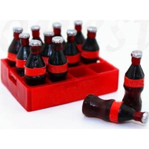 Set of 12 Dollhouse Miniature Mini Coca With 1 Cola Base Model Decor Toys