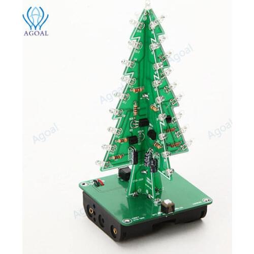 3D Christmas Tree DIY Kits 7 Color Light Flash LED Circuit Christmas Trees Xmas LED Colorful LED kit