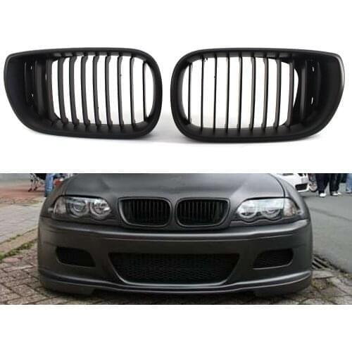 Front Grille Grill Matte Latest Style Black For BMW E46 02-05 3 Series 4D Sedan 320i 325i 330i