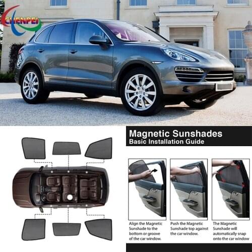 For Porsche Cayenne 2010 Car Full Side Windows Magnetic Sun Shade UV Protection Ray Blocking Mesh Visor Decoration Accessories