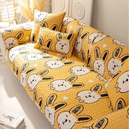 Nordic Simple Cotton Cartoons Cute Sofa Cover Seasons Universal Corner Sofa Towel Slipcovers Cushion For Living Room