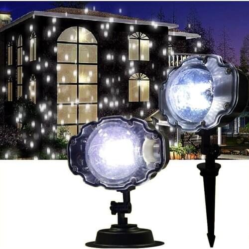 Snowfall Christmas Projector Snowflake Laser Show System Outdoor IP65 LED Stage Light Moving Snow Laser Projector for Home