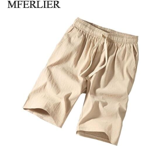 Summer Men shorts cotton linen 5XL 6XL large size shorts men 5 colors