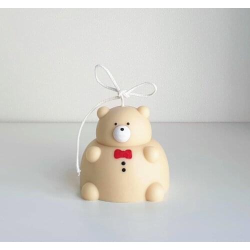 Cute Fat Bear shape Silicone Mold for Candle Making Handmade DIY Candle Mold