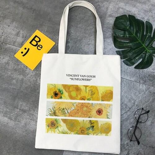 Van Gogh shopping bag canvas recycle bag tote reusable cotton shopper bag shoping net foldable bolsas reutilizables cabas
