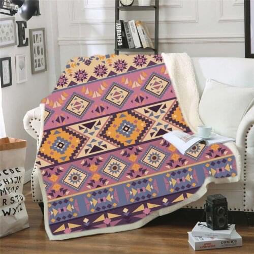 Warm Blanke 3D Digital Printing Geometric Figure Adult Children Cotton Velvet Thick Blanket 130*150 Cm 150*200 Cm