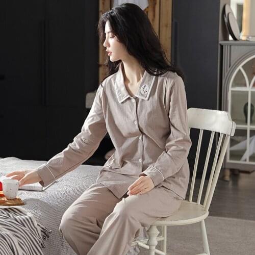 Spring Autumn Cotton Maternity Nursing Sleepwear Sets Breastfeeding Pajamas Suits Clothes for Pregnant Women Pregnancy Homewear