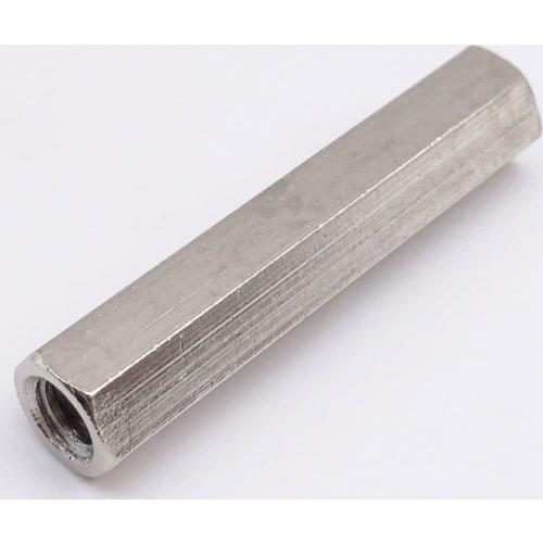 Wkooa M4 Spacer Female PCB Standoff Hex Nuts Silver Brass Threaded Pillar