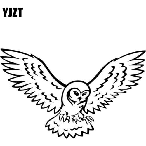 YJZT 16.6CM*10.2CM Owl Flying Decoration Car Trunk Car Stickers Vinyl Decal Black/Silver C4-2443