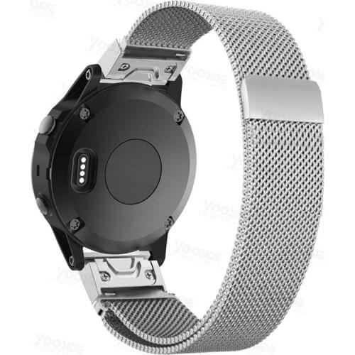 YOOSIDE Fenix 6 Wristband 22mm Quick Fit Milanese Stainless Steel Watch Strap for Garmin Fenix 5/Forerunner 935/945,Instinct