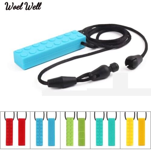 1pc Baby teether Sensory chewable pendant necklace Kids Silicone Biting for newborns Pencil Topper Teether Toy childens goods