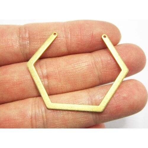 Brass charms 41.5x33x0.8mm Raw brass Geometric necklace chain connector -20pcs R792