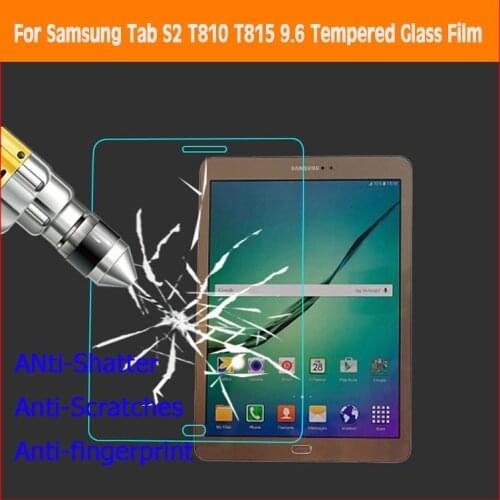 2015 0.26mm 2.5D anti-shatter Tempered glass film for Samsung galaxy Tab S2 T810 T815 9.6" Anti shatter Screen Protective Films