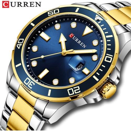 2021 CURREN New Green Water Ghost Series Brand High-end luxury Watches Automatic Watch Men All Steel Waterproof Quartz Watch