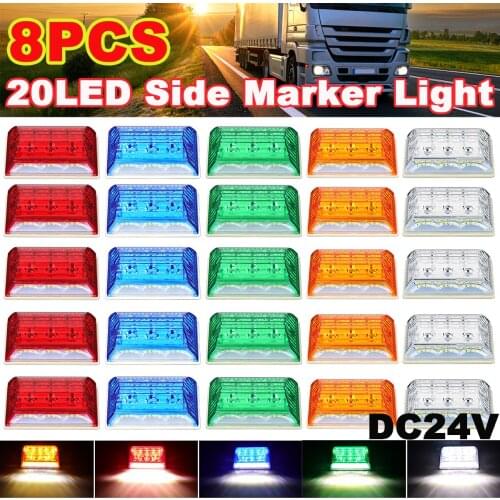 8/4/2/1 PCS DC24V 20 LED Side Marker Light Lamp Waterproof For Trucks/Trailer/Semi-trailer/Lorry/Off-road/Vehicle/ATV/SUV