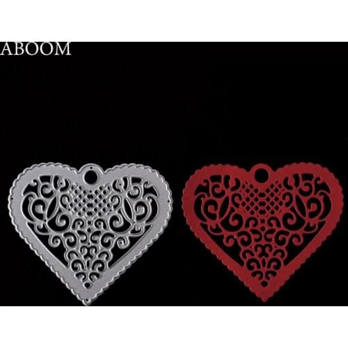 ABOOM 1PC Scrapbooking Dies Metal Lace Heart Background Cutting Dies Craft Embossing Stamps Stencils Paper Card Making Die Cut