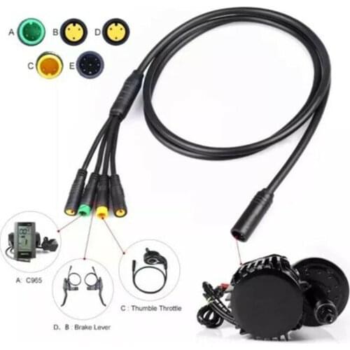 Black Waterproof Wiring Harness Mid Drive Motor Cable Bike Replacement Stable Insulation Accessories For Bafang 1T4