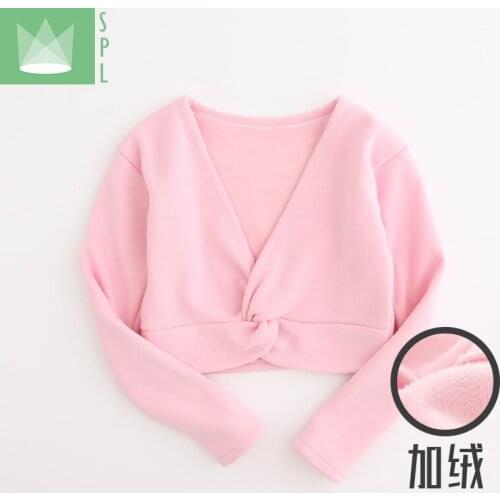 Children Dance Ballet Skirt Female Shawl Long Sleeved Jacket Velvet Leotard Vest Girls Ballet Dancing Coat Outside Wear B-4639
