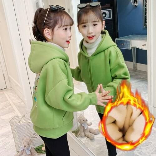 Autumn Winter Children Jackets For Girls Hooded Warm Long Sleeve Kids Coat Cartoons Girls Teenager Clothing 4 6 8 9 10 12 Years