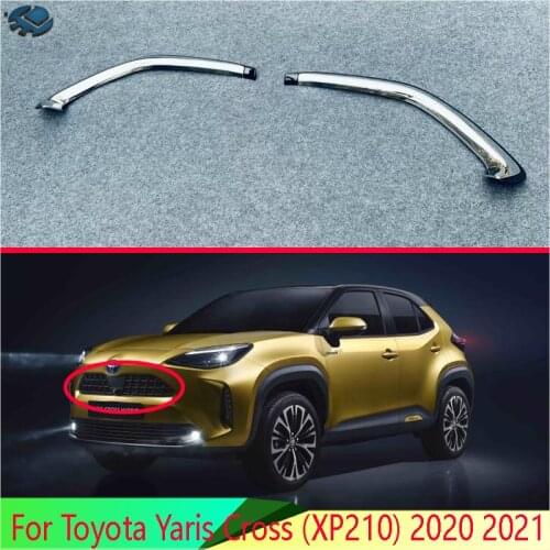 For Toyota Yaris Cross (XP210) 2020 2021 ABS Chrome Front Center Mesh Grille Grill Cover Radiator Strip Trim Decoration