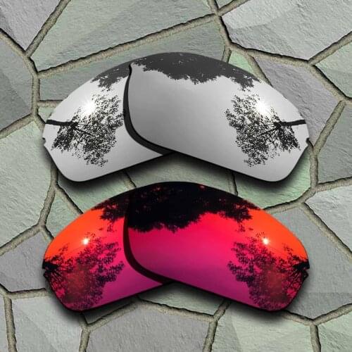 Chrome Titanium&Violet Red Sunglasses Polarized Replacement Lenses for Oakley Half Wire 2.0