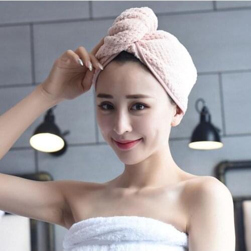 Microfiber Dry Hair Cap Quick Drying Turban Super Absorbent Women Thicken Wrap Hair Bath Towel