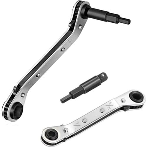 Hvac Service Wrench Refrigeration Service Wrench Set 3/8” to 1/4” 5/16'' x 1/4'' Ratcheting Service Wrench