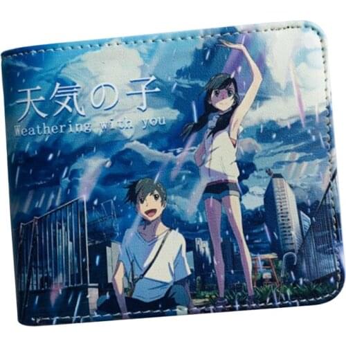 Weathering with you Wallet Cartoon Movie Bifold Purse Mens anime wallet card id holders