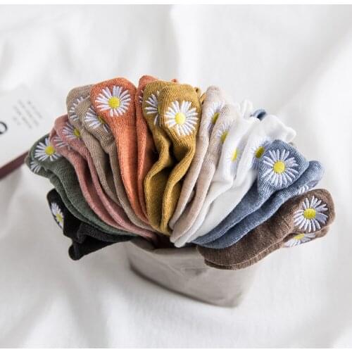 Fashion Floral Cotton Girls Ankle Socks Woman Chaussettes Femme Chausette Homme Calcetines Mujer Medias Spring Summer 2021 New