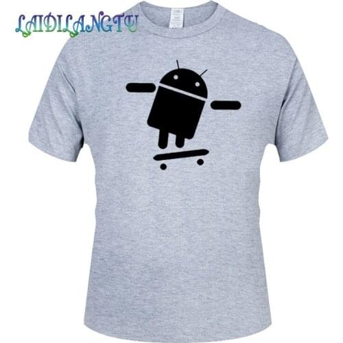 Fashion Men T Shirts Android Robot Mens T-Shirt For Men Short Sleeve O Neck Cotton Casual Top Tee