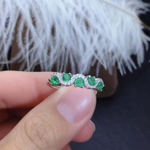 Natural Emerald Ellipse Simple Ring S925 Silver Fashion Fine Weddings Charming Jewelry for Women Free Shipping 2020NEW