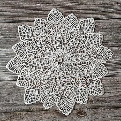 NEW White Lace Round Embroidery Table Place Mat Christmas Pad Cloth Placemat Cup Mug Dining Tea Coaster Coffee Doily Kitchen